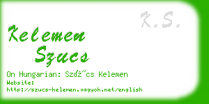 kelemen szucs business card